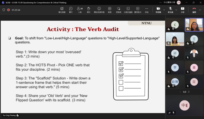 講師分享使用「動詞」的重要性圖片